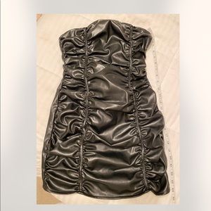 Black strapless dress